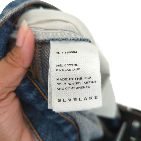 SLVRLAKE Women 28 Beatnik Jeans Promise Land Blue Ankle High Rise Slim Denim NEW - Picture 8 of 10